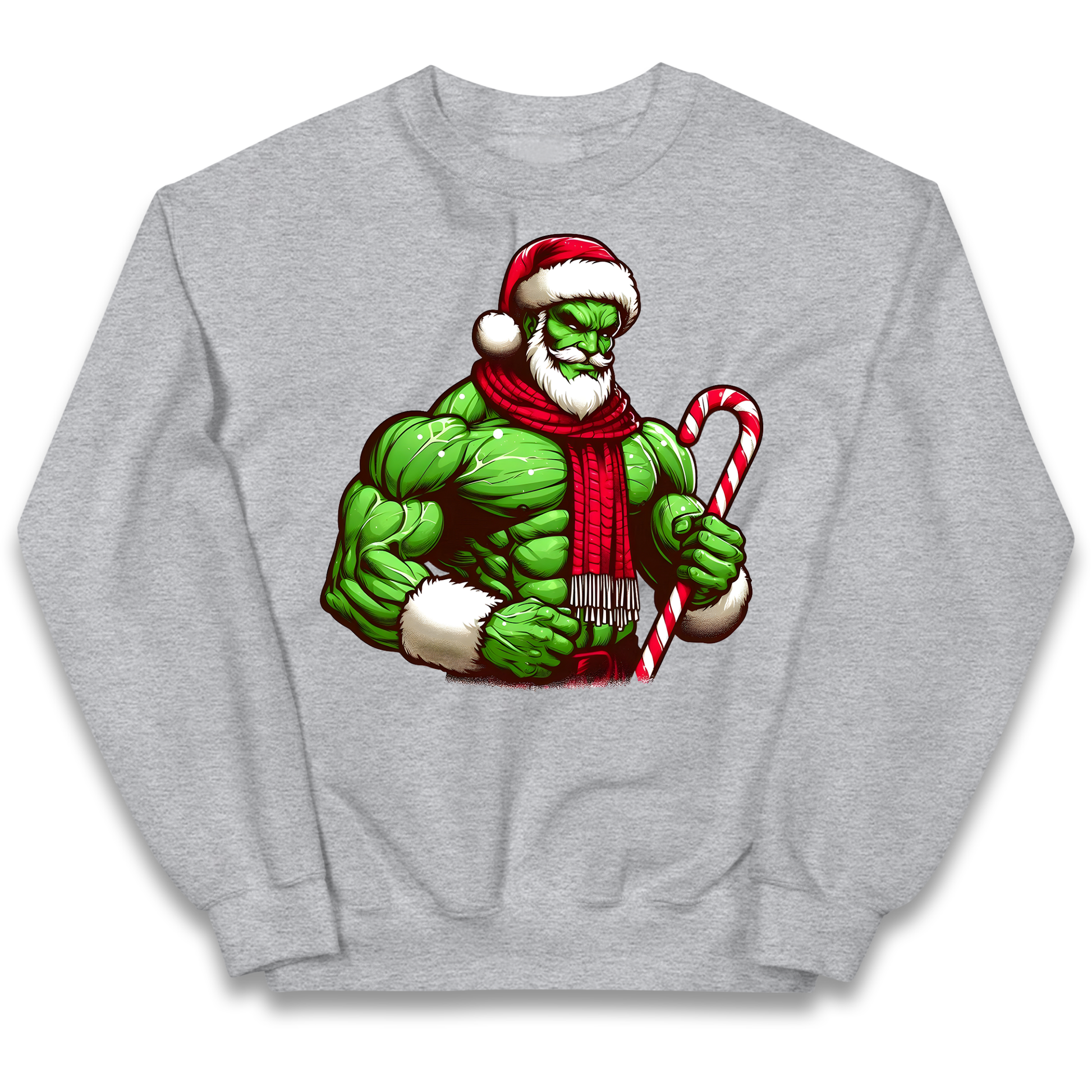 The Hulk Candy Cane Santa kids sweatshirt