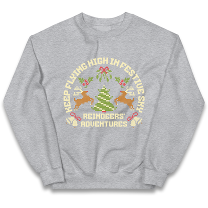 Keep Flying High In Festive Sky Christmas kids sweatshirt