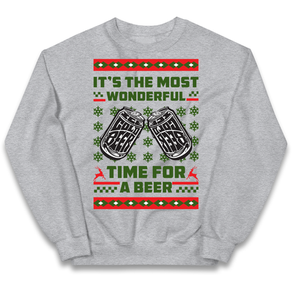 Its The Most Wonderful Time For A Beer Christmas kids sweatshirt