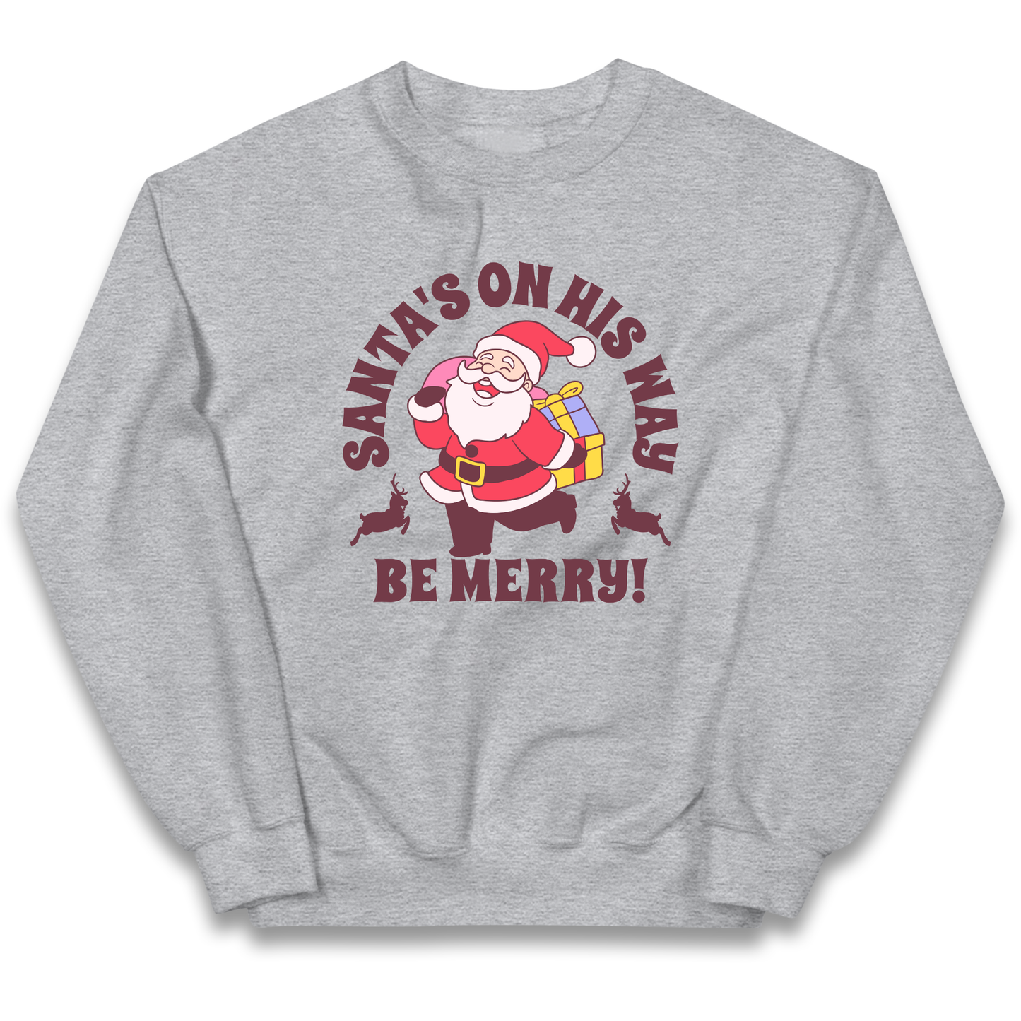 Santa's On His Way Christmas kids sweatshirt