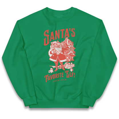 Santas Favourite Elf Christmas kids sweatshirt