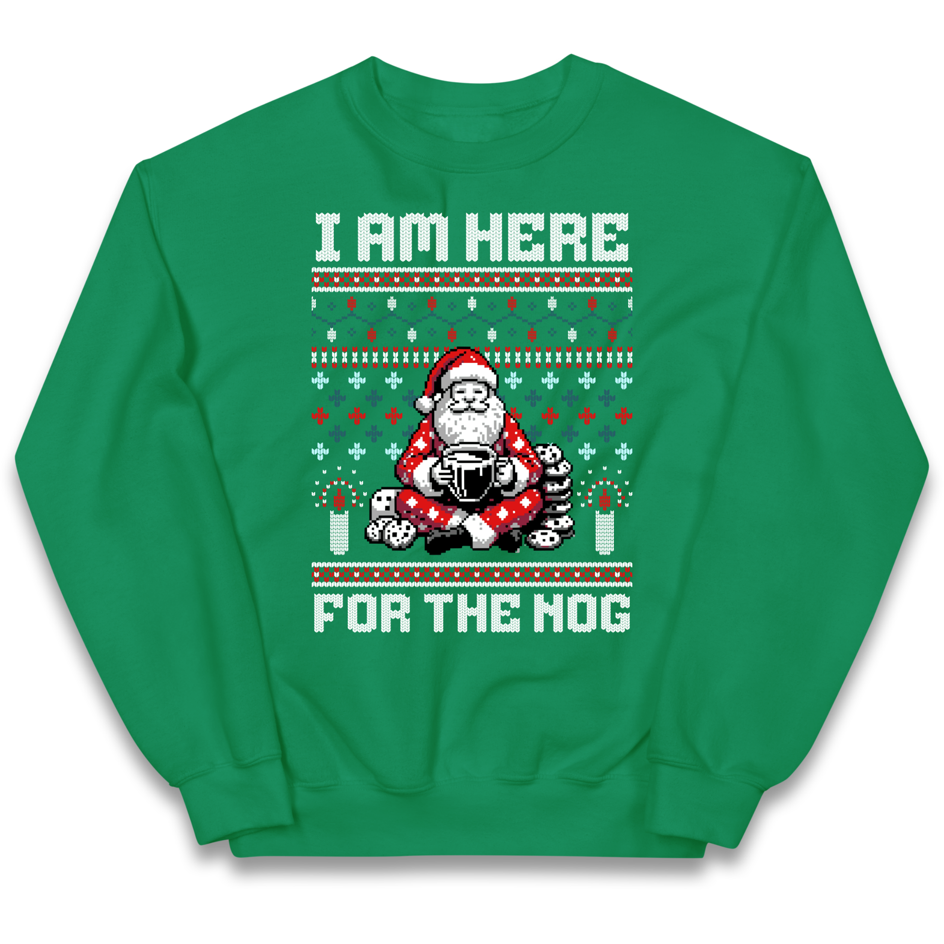 I am Here For The Nog Christmas kids sweatshirt