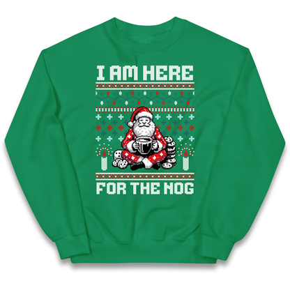 I am Here For The Nog Christmas kids sweatshirt