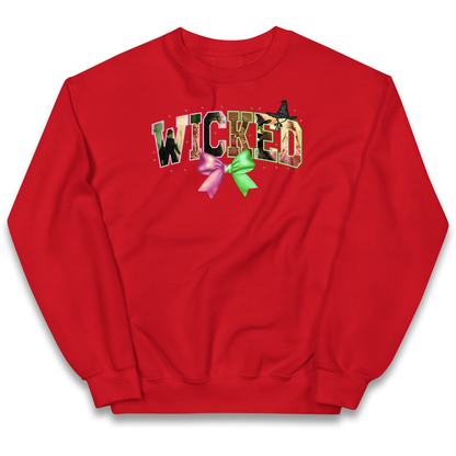 Wicked Pink and Green Bow Kids Jumper