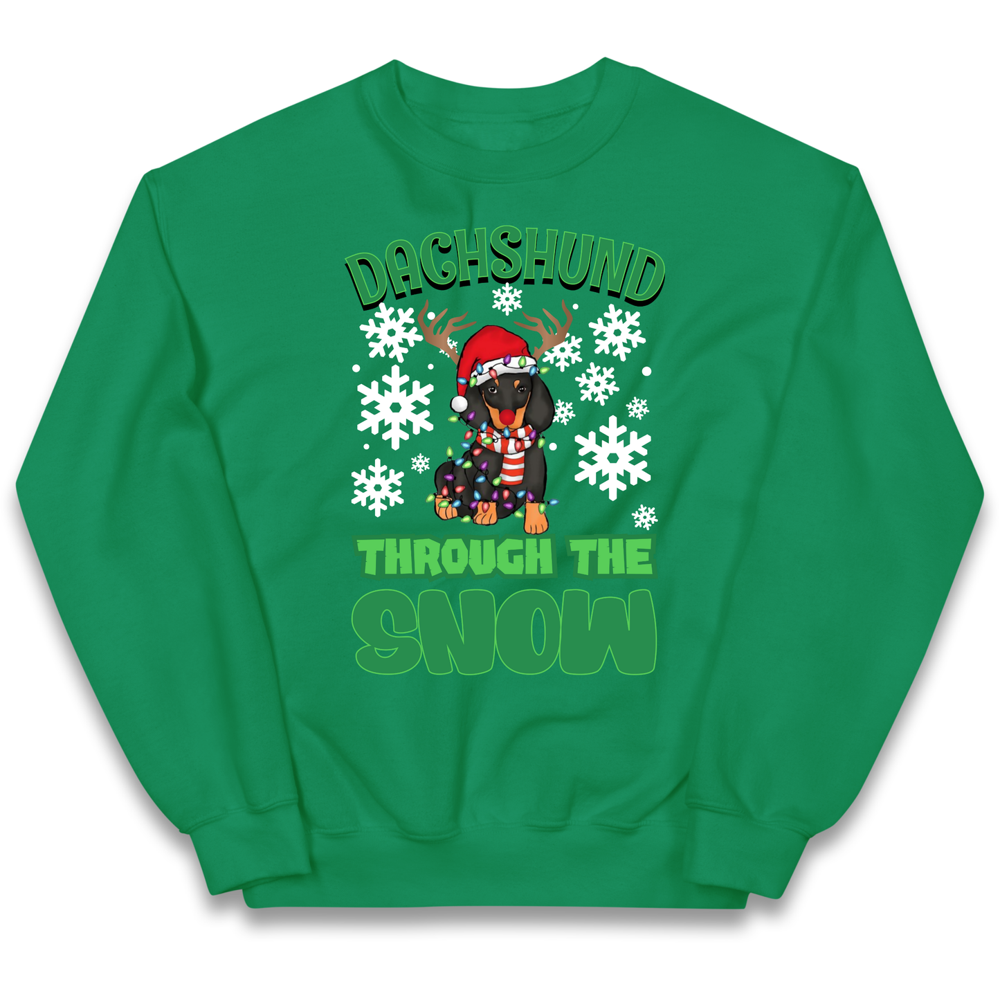 Dachshund Through The Snow Christmas kids sweatshirt