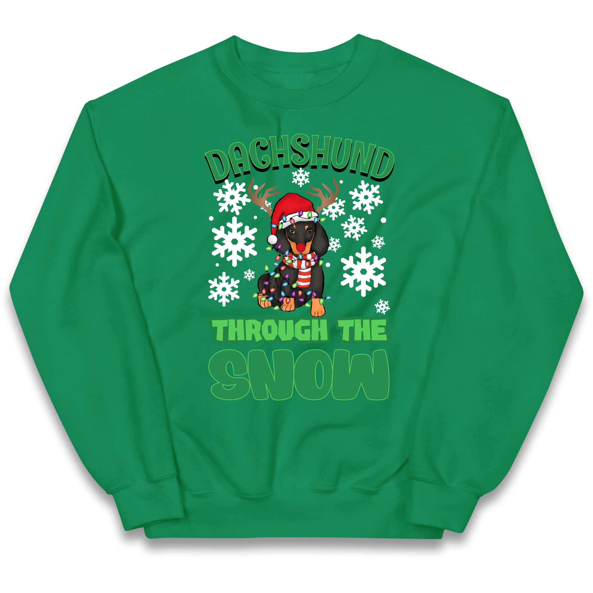 Dachshund Through The Snow Christmas kids sweatshirt
