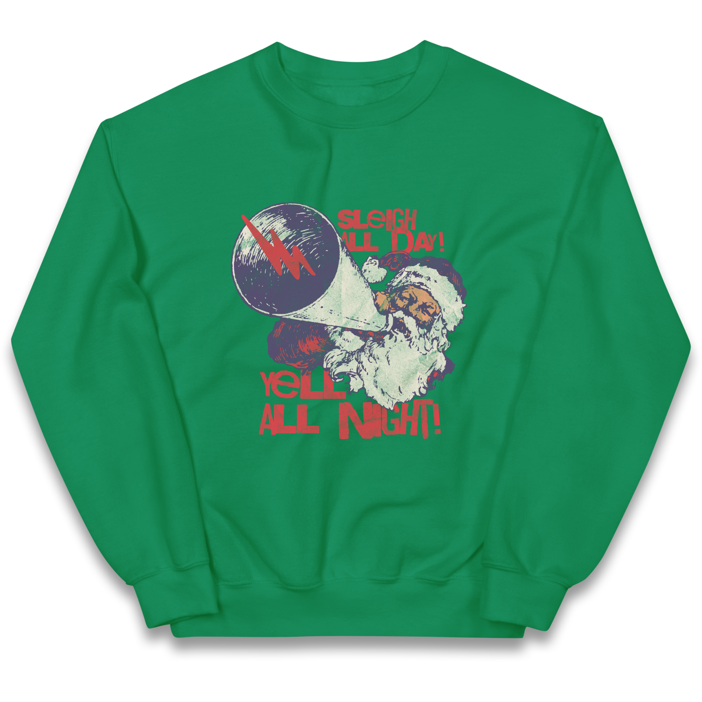 Sleigh All Day Yell All Night Santa Christmas kids sweatshirt