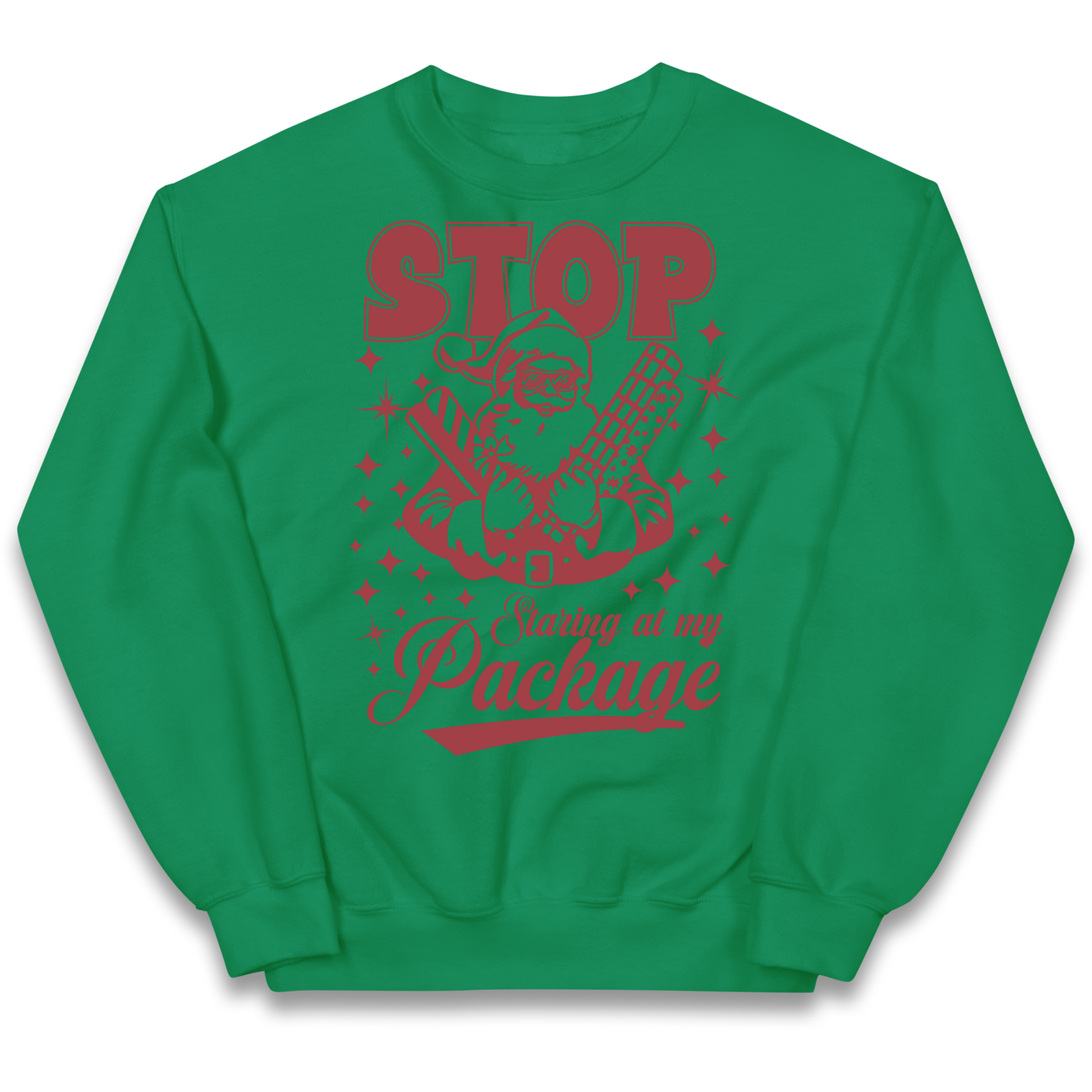 Stop Staring at My Package Christmas kids sweatshirt