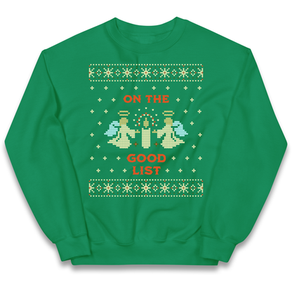 On The Good List Christmas kids sweatshirt