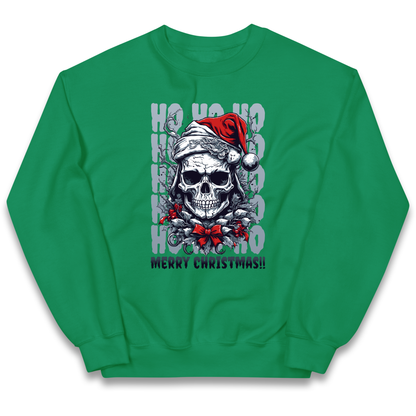HO HO HO Santa Skelington Christmas kids sweatshirt
