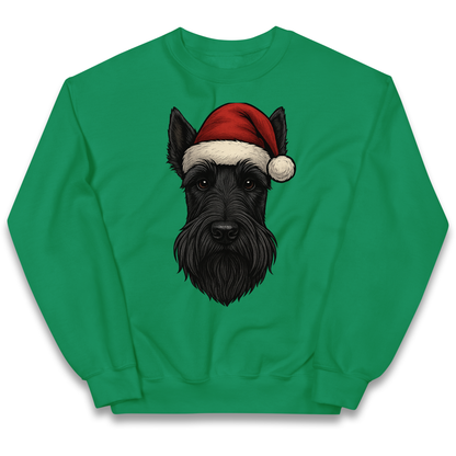 Scottish Terrier Face Christmas kids sweatshirt