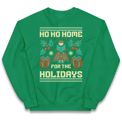HO HO Home For the Holidays Christmas kids sweatshirt
