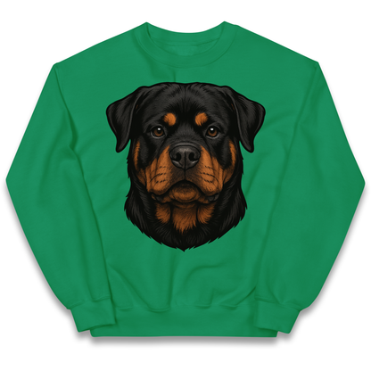 Rottweiler Face kids sweatshirt