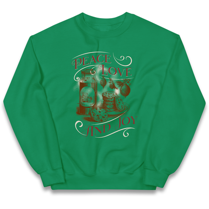 Peace Love And Joy Christmas kids sweatshirt