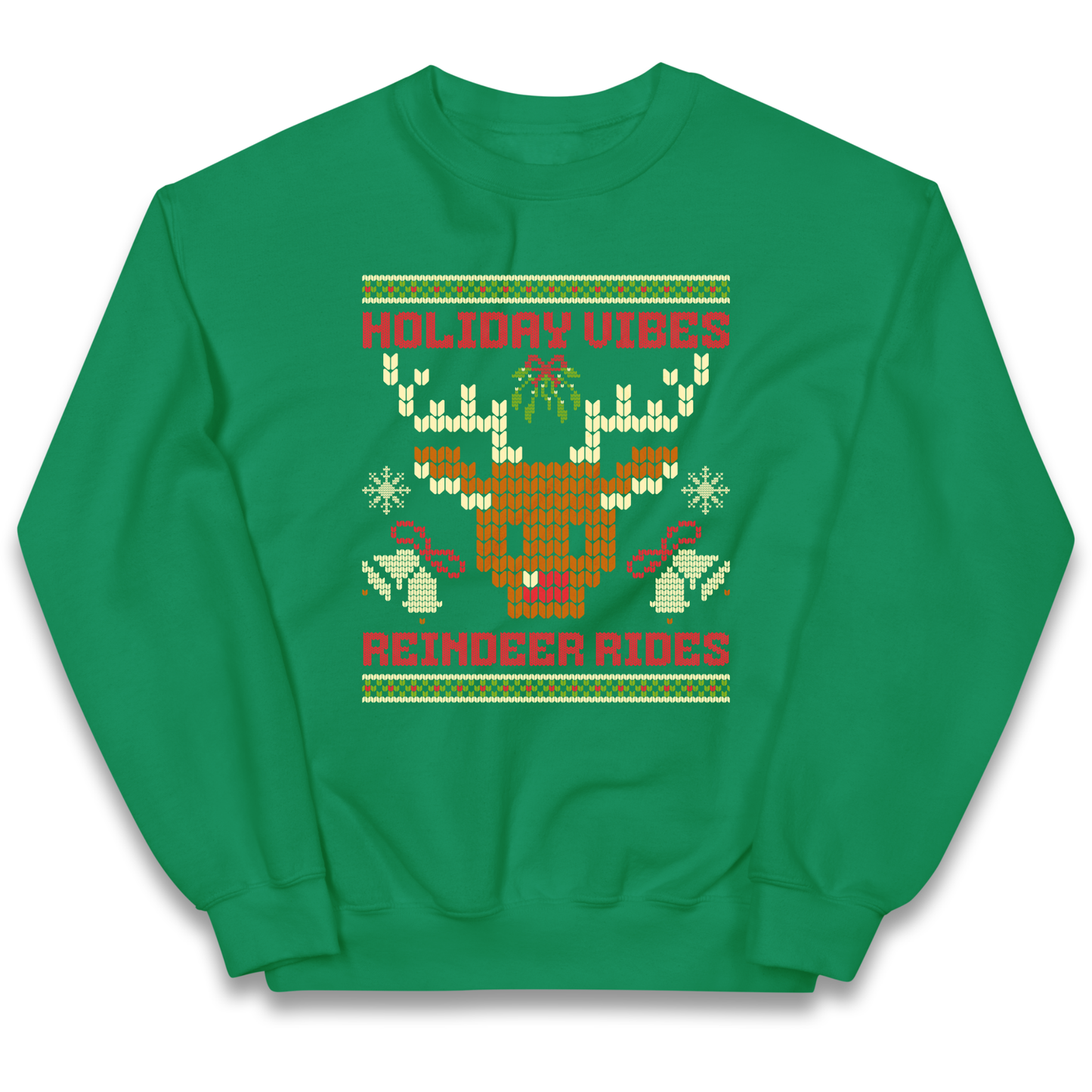 Holiday Vibes Reindeer Rides Christmas kids sweatshirt