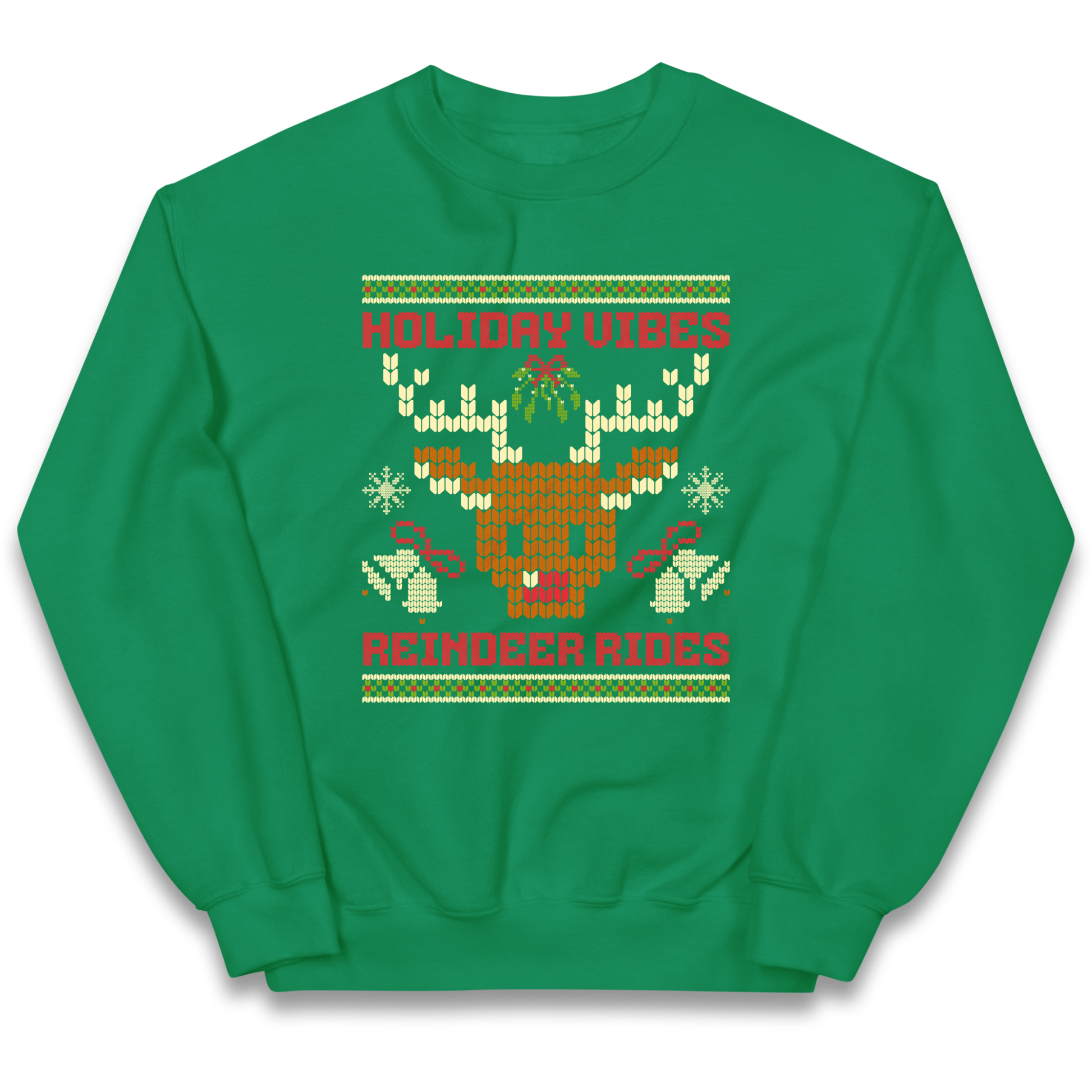 Holiday Vibes Reindeer Rides Christmas kids sweatshirt