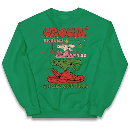 Crockin Around the Christmas Tree Christmas kids sweatshirt