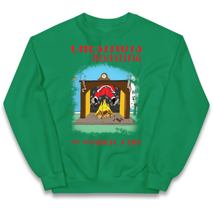 Chestnuts Roasting On An Open Fire Christmas kids sweatshirt