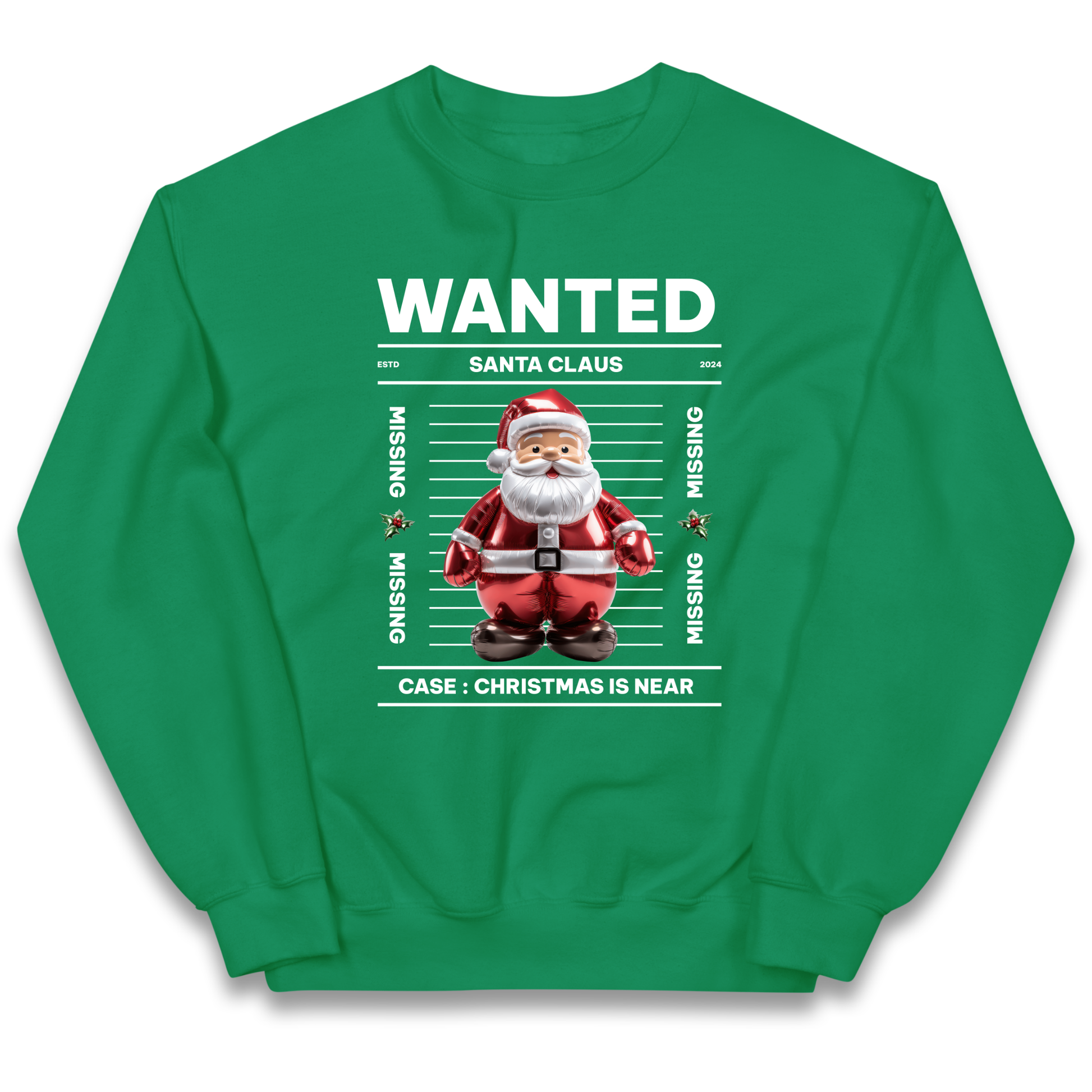 Wanted Santa Claus Christmas kids sweatshirt
