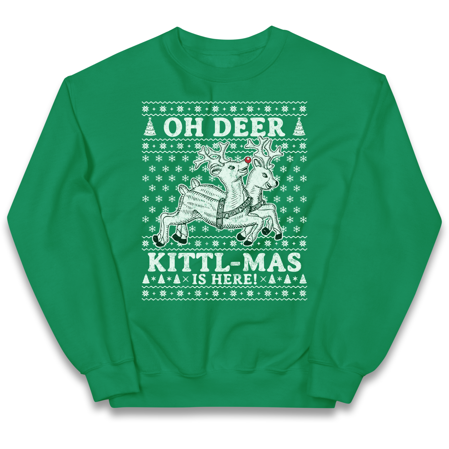 Oh Deer Kittl Mas Is Here Christmas kids sweatshirt