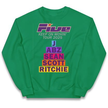 Five Keep On Movin' Tour 2025 kids sweatshirt