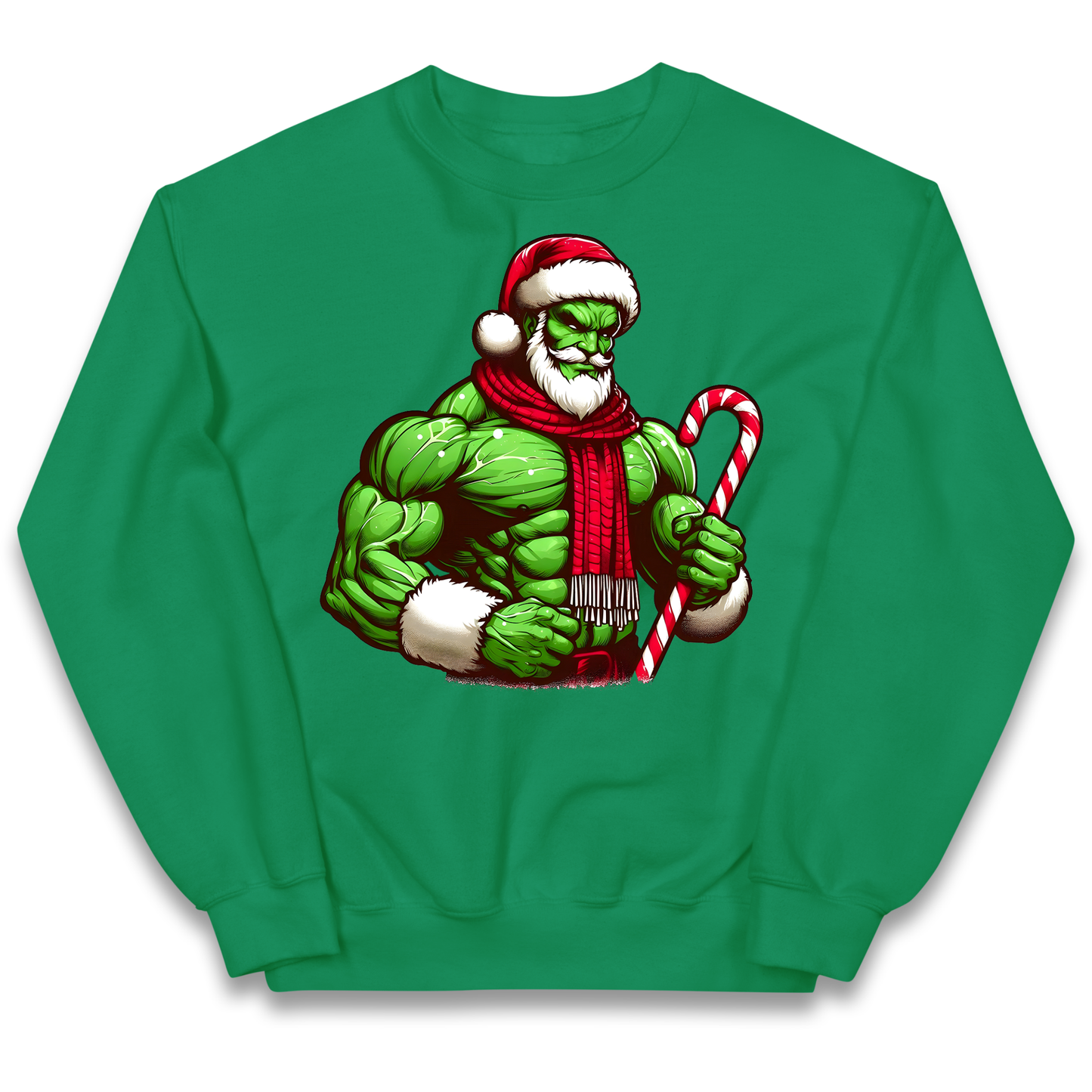 The Hulk Candy Cane Santa kids sweatshirt
