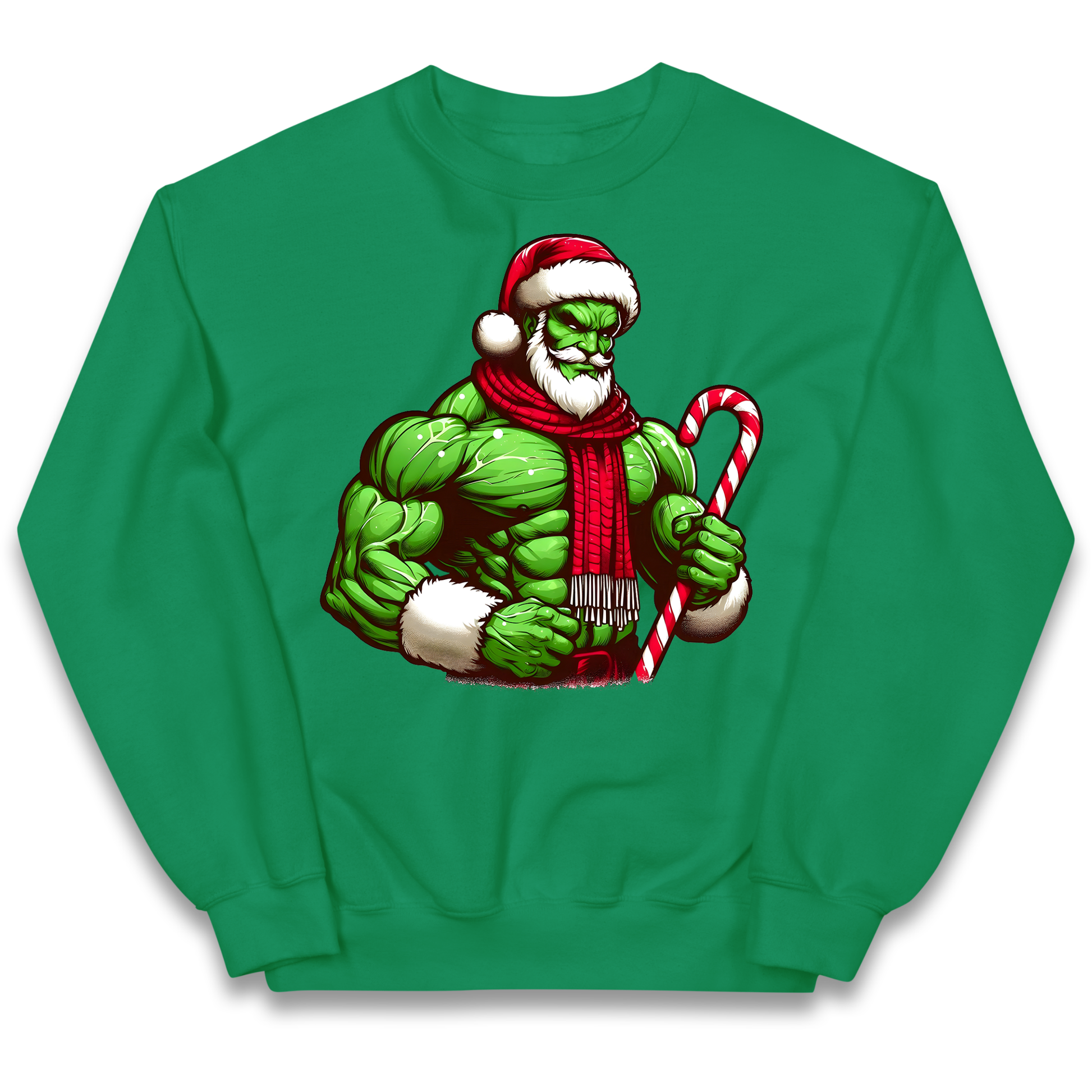 The Hulk Candy Cane Santa kids sweatshirt