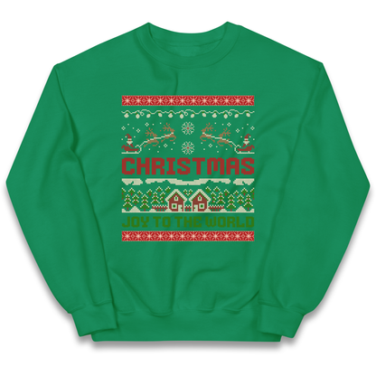 Christmas Joy to the World Christmas kids sweatshirt