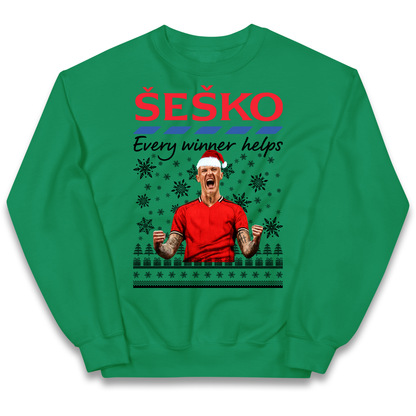 Benjamin Sesko Christmas Kids Sweatshirt
