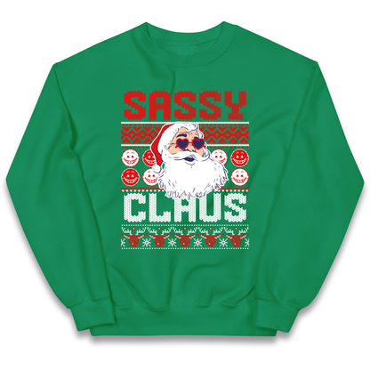 Sassy Claus Santa Christmas kids sweatshirt