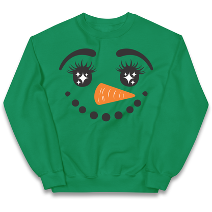 Snowman Face Christmas kids sweatshirt