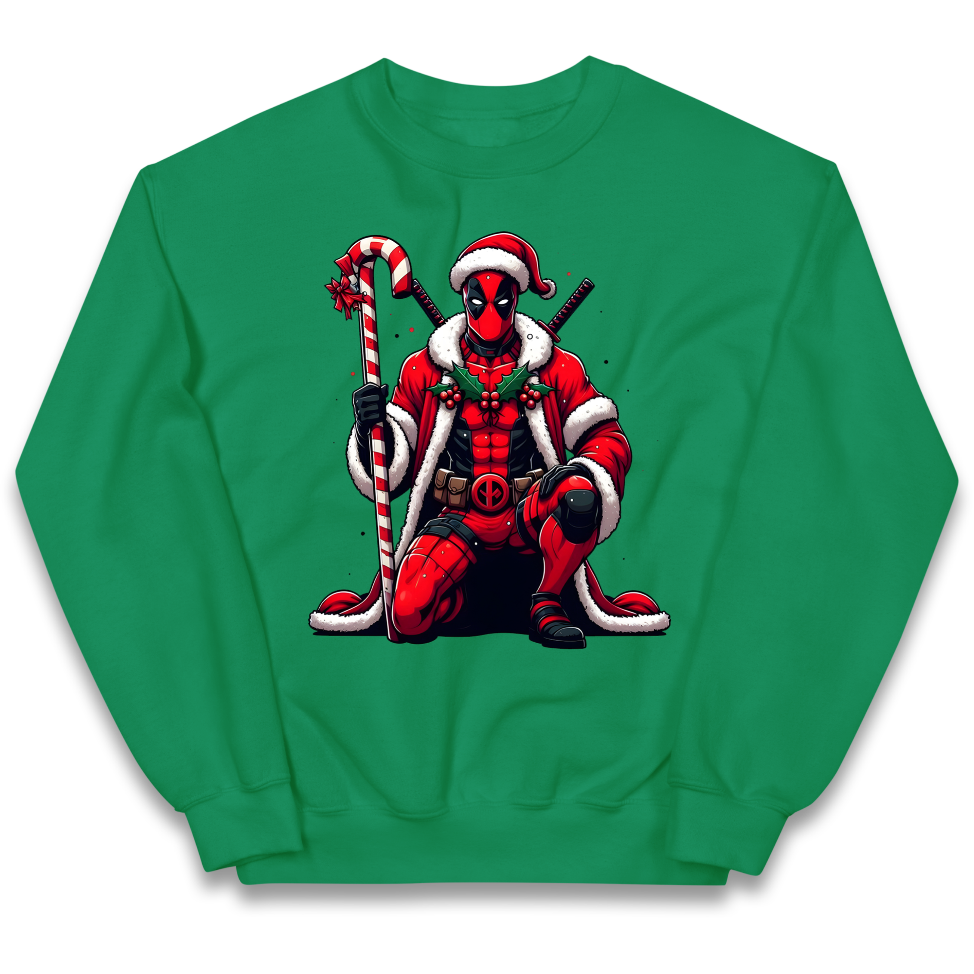 DeadPool Candy Cane Santa kids sweatshirt