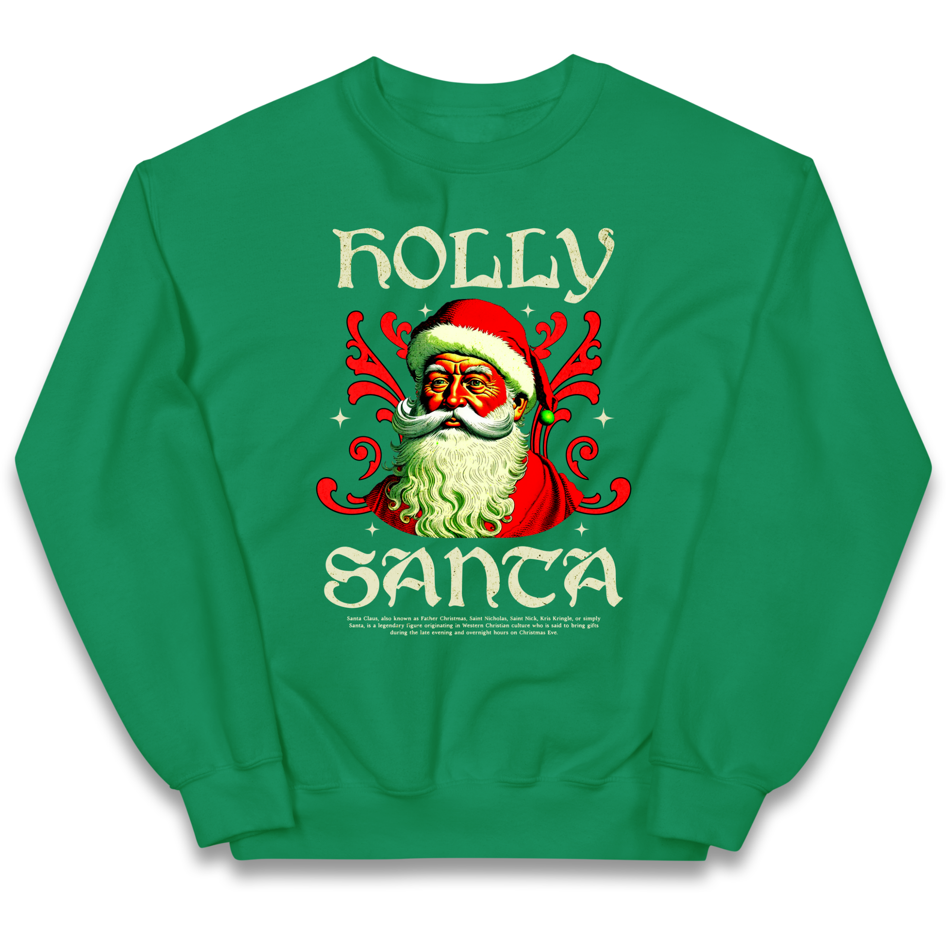 Holly Santa Christmas kids sweatshirt