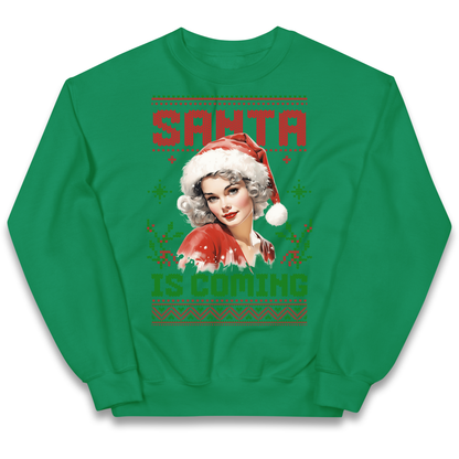 Santa is Coming Christmas kids sweatshirt
