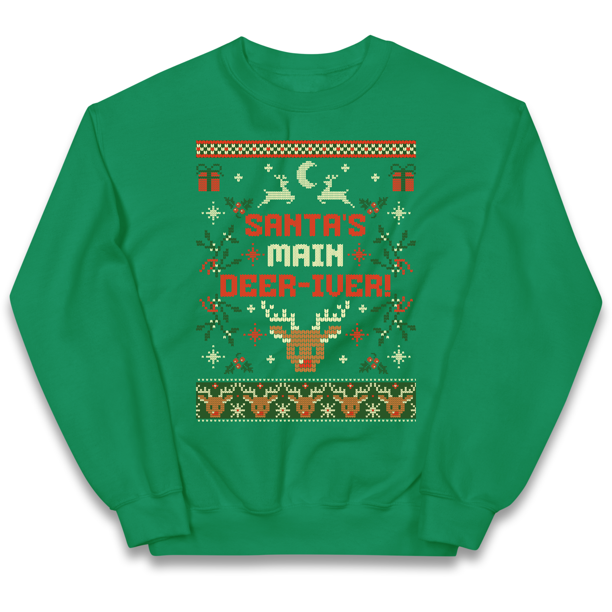 Santas Main Deer iver Christmas kids sweatshirt
