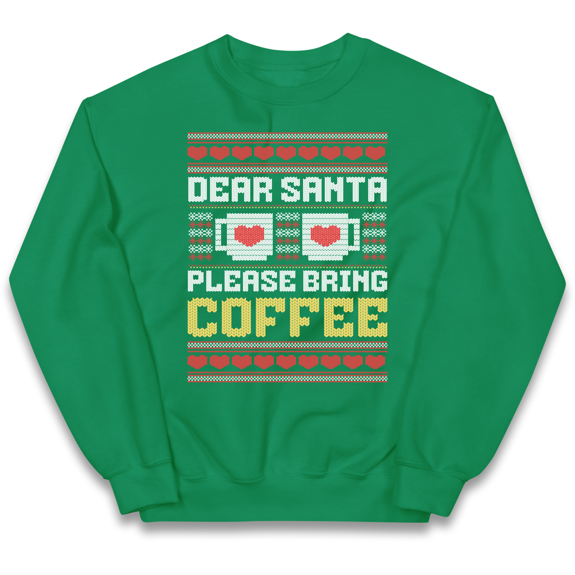 Dear Santa Please Bring Coffee kids sweatshirt