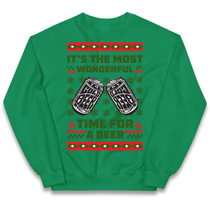 Its The Most Wonderful Time For A Beer Christmas kids sweatshirt