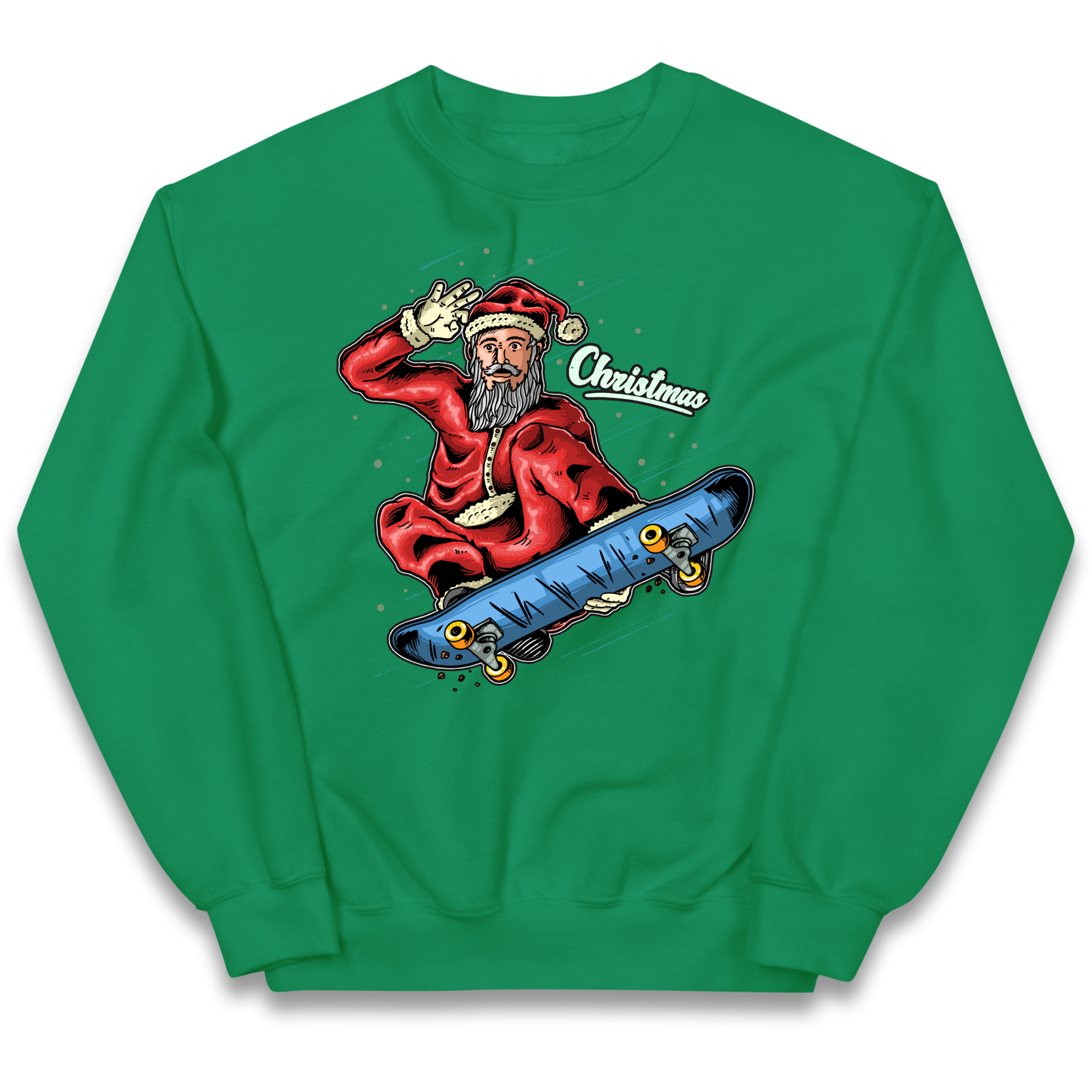 Santa Skateboarding Christmas kids sweatshirt