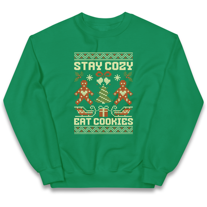 Stay Cozy Eat Cookies Christmas kids sweatshirt