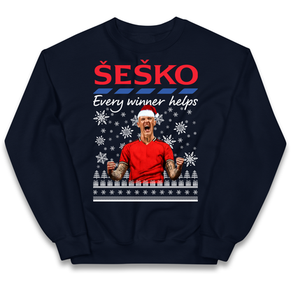 Benjamin Sesko Christmas Kids Sweatshirt