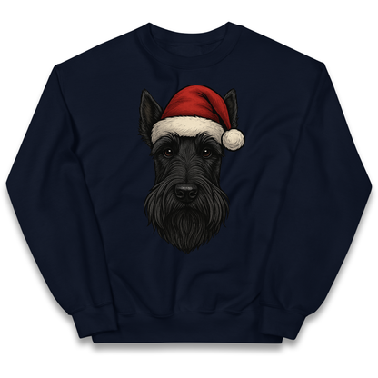 Scottish Terrier Face Christmas kids sweatshirt