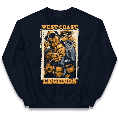 West Coast Legends Rappers kids sweatshirt