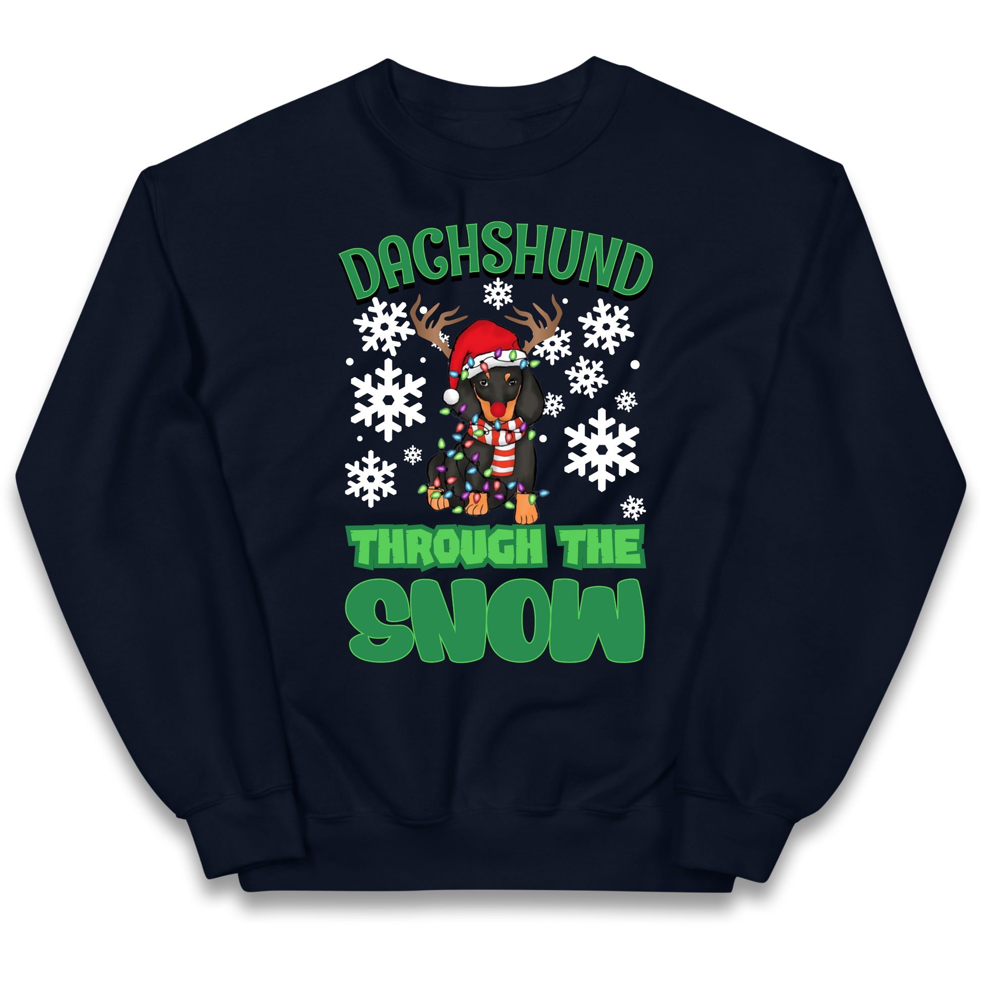 Dachshund Through The Snow Christmas kids sweatshirt