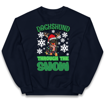 Dachshund Through The Snow Christmas kids sweatshirt
