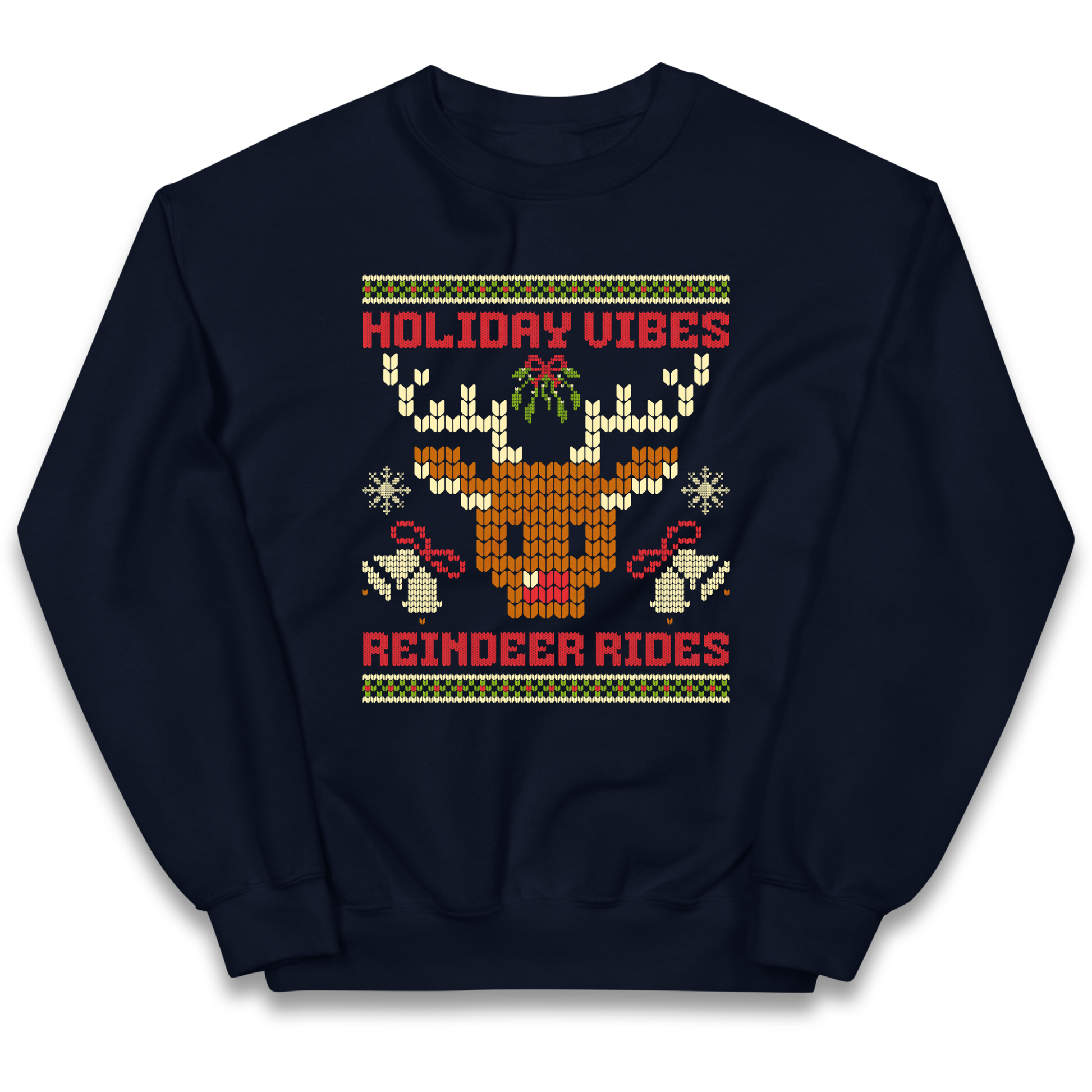 Holiday Vibes Reindeer Rides Christmas kids sweatshirt