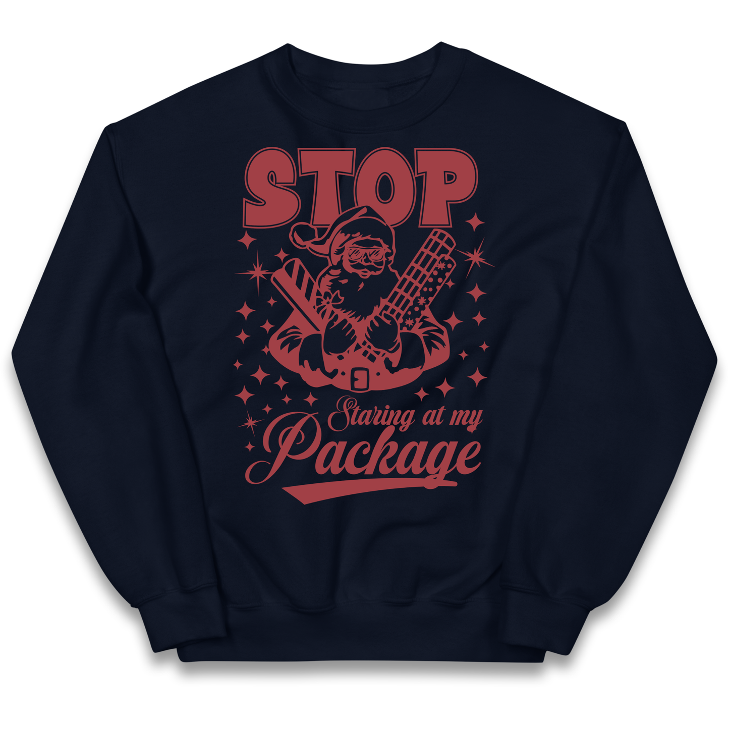 Stop Staring at My Package Christmas kids sweatshirt