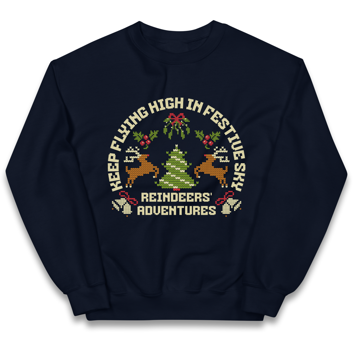 Keep Flying High In Festive Sky Christmas kids sweatshirt