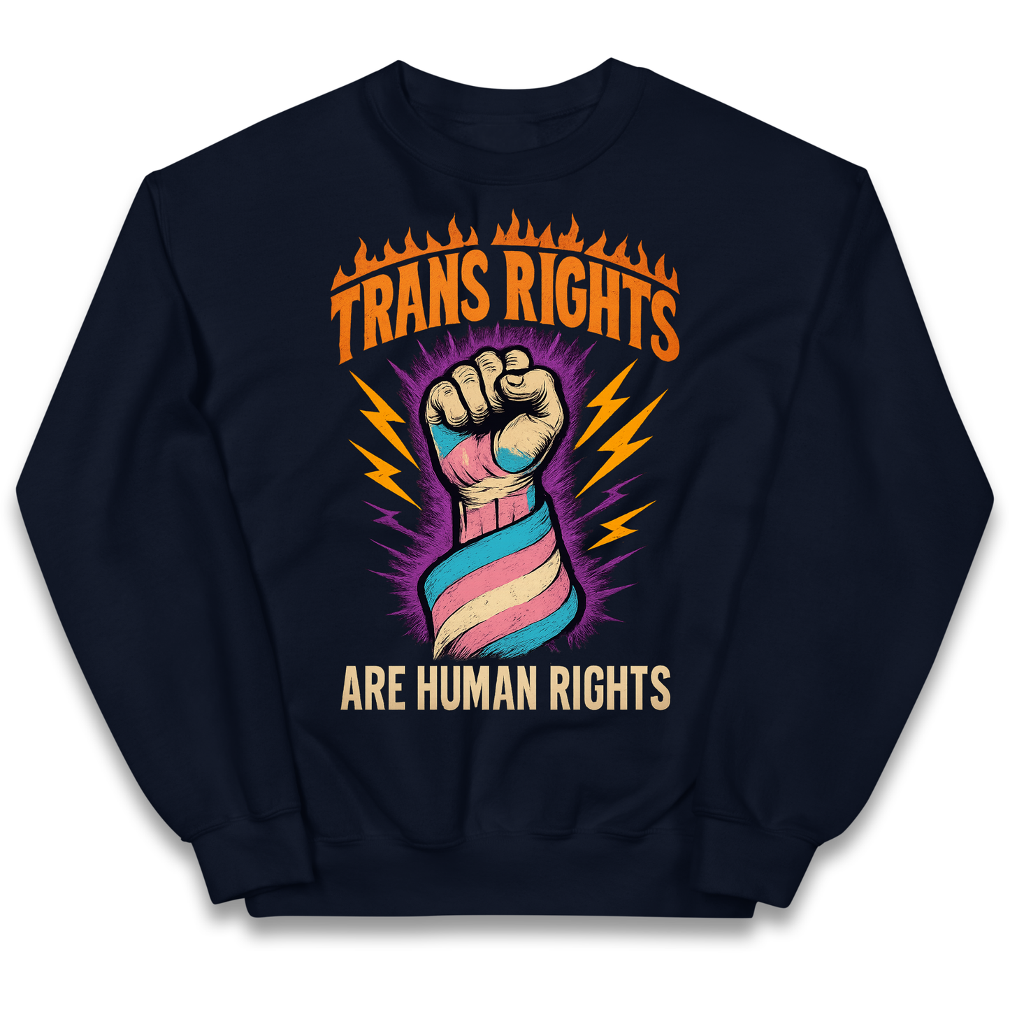 Trans Rights Are Human Rights kids sweatshirt