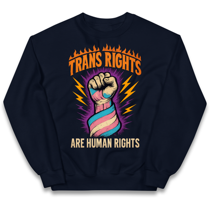 Trans Rights Are Human Rights kids sweatshirt