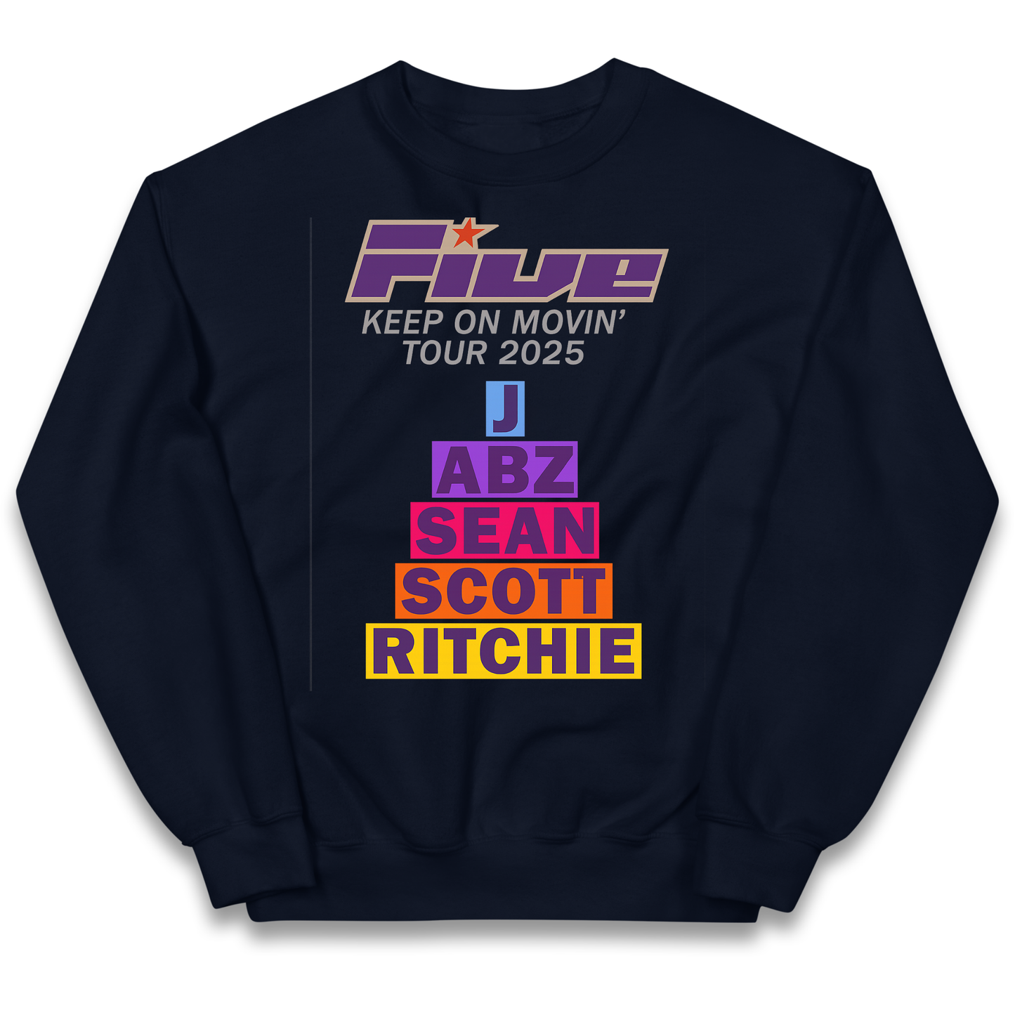Five Keep On Movin' Tour 2025 kids sweatshirt